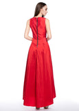 Red Graceful Taffeta Bateau Neckline Hi-lo A-line Homecoming Dresses