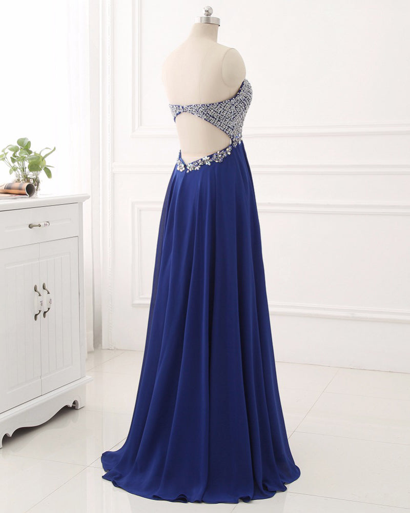 Gorgeous Sweetheart Off-the-shoulder Beading A-line Prom Dress main image 1