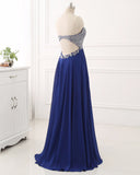 Sexy Off the Shoulder Sweetheart Beading Sequins Prom Dress A- Line Chiffon Evening Gown