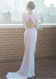 Cut-out Back Mermaid Four Way Spandex Jewel  Wedding Dress