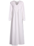 White Crochet Trim Maxi Flowing Dress