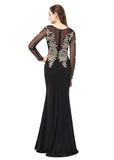 Fabulous Crystal Shuang Ma Jewel Neckline Sheath Evening Dresses With Lace Appliques