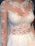 Open Back Sleeveless Tulle Wedding Dresses