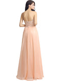 Elegant Chiffon Sweetheart Neckline Floor-length A-line Prom Dresses With Beaded Lace Appliques