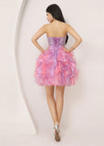 Attractive Organza Sweetheart Neckline Short Ball Gown Homecoming Dresses With Beadings