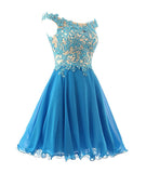 Straps Lace Bodice Short Prom Gown Homecoming Party Dress
