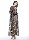 Floral Charming Tulle Jewel Neckline A-line Prom Dresses With Embroidery