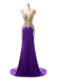 Red Charming Jersey Square Neckline Mermaid Evening Dresses With Rhinestones