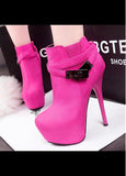 Marvelous Suede Upper Round Toe Stiletto Heels Party Shoes