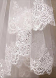 Chic Tulle Wedding Veil With Sequins Lace