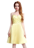 Yellow Homecoming Dress With Beadings