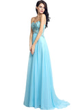 Wonderful Chiffon Sweetheart Neckline Full-length A-line Prom Dresses With Beadings