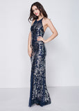Marvelous Sequins Halter Neckline Sheath Evening Dress
