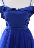 Spaghetti Straps Backless Prom Dresses With Beadings