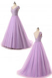 V Neck Beading Appliques Prom Dresses Long 2017 Quinceanera Gowns Cap Sleeves for Sweet 16
