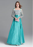 Organza Off-the-shoulder Green A-line Evening Dress