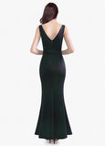 Cotton Bateau Mermaid Formal Dress With Slit