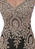 Marvelous Jersey Scoop Neckline Mermaid Evening Dresses With Lace Appliques & Rhinestones