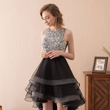 Asymmetrical Back Crystal Homecoming Dresses