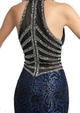 Glamorous Lace Halter Neckline Mermaid Evening Dresses With Beadings