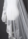 Beautiful Ivory Tulle Cathedral Wedding Veil With Sequin Lace Applique Edge