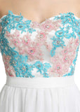 Alluring Chiffon Sweetheart Neckline A-line Prom Dresses With Lace Appliques