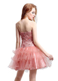 Charming Tulle & Lace Sweetheart Neckline Layered Short-length Ball Gown Homecoming Dresses With Beadings