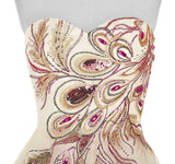 Peacock Embroidery Tulle Short Homecoming Dress Prom Gown