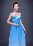 Chic Gradient Chiffon Sweetheart Neckline A-line Prom Dress