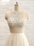 Champagne Sexy Two Piece Prom Dress