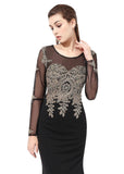 Fabulous Crystal Shuang Ma Jewel Neckline Sheath Evening Dresses With Lace Appliques