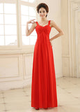 Red Elegant Chiffon Sweetheart Neckline A-Line Evening Dress