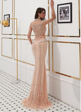 High Collar Sexy Beading Mermaid Evening Dress