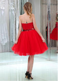 Amazing Sequin Lace & Tulle Strapless Neckline Short Length A-line Cocktail Dresses