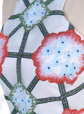White Short Flowers Embroidery Homecoming Dress
