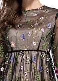 Floral Charming Tulle Jewel Neckline A-line Prom Dresses With Embroidery