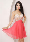 Watermelon One Shoulder Homecoming Dress