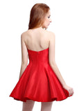 Elegant Taffeta Sweetheart Neckline Mini-length A-Line Homecoming Dresses With Beadings