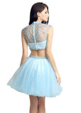 High Collar Two-piece  Homecoming Dress