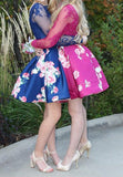 Two Piece Floral Cocktail Party Dress