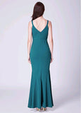 Spandex Sweetheart Green Hi-lo Mermaid Evening Dress