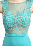 Delicate Tulle & Silk Satin Bateau Neckline Mermaid Formal Dresses With Beadings