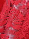 Round Neck Short Red Lace Homecoming Dress