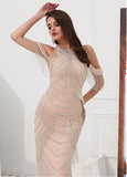 High Collar Sexy Beading Mermaid Evening Dress