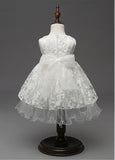 Cute Tulle & Lace Scoop Neckline Ball Gown Flower Girl Dresses With Rhinestones