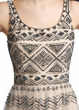 Shimmering Tulle Scoop Neckline Cut-out Back Full-length A-line Evening Dresses With Beadings