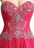 Pretty Tulle Sweetheart Neckline Short Length A-Line Homecoming Dresses With Beadings