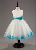 Simple Tulle  Flower Girl Dresses With Handmade Flowers