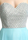 Stunning Chiffon Sweetheart Neckline A-Line Prom Dresses With Rhinestones