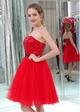 Amazing Sequin Lace & Tulle Strapless Neckline Short Length A-line Cocktail Dresses